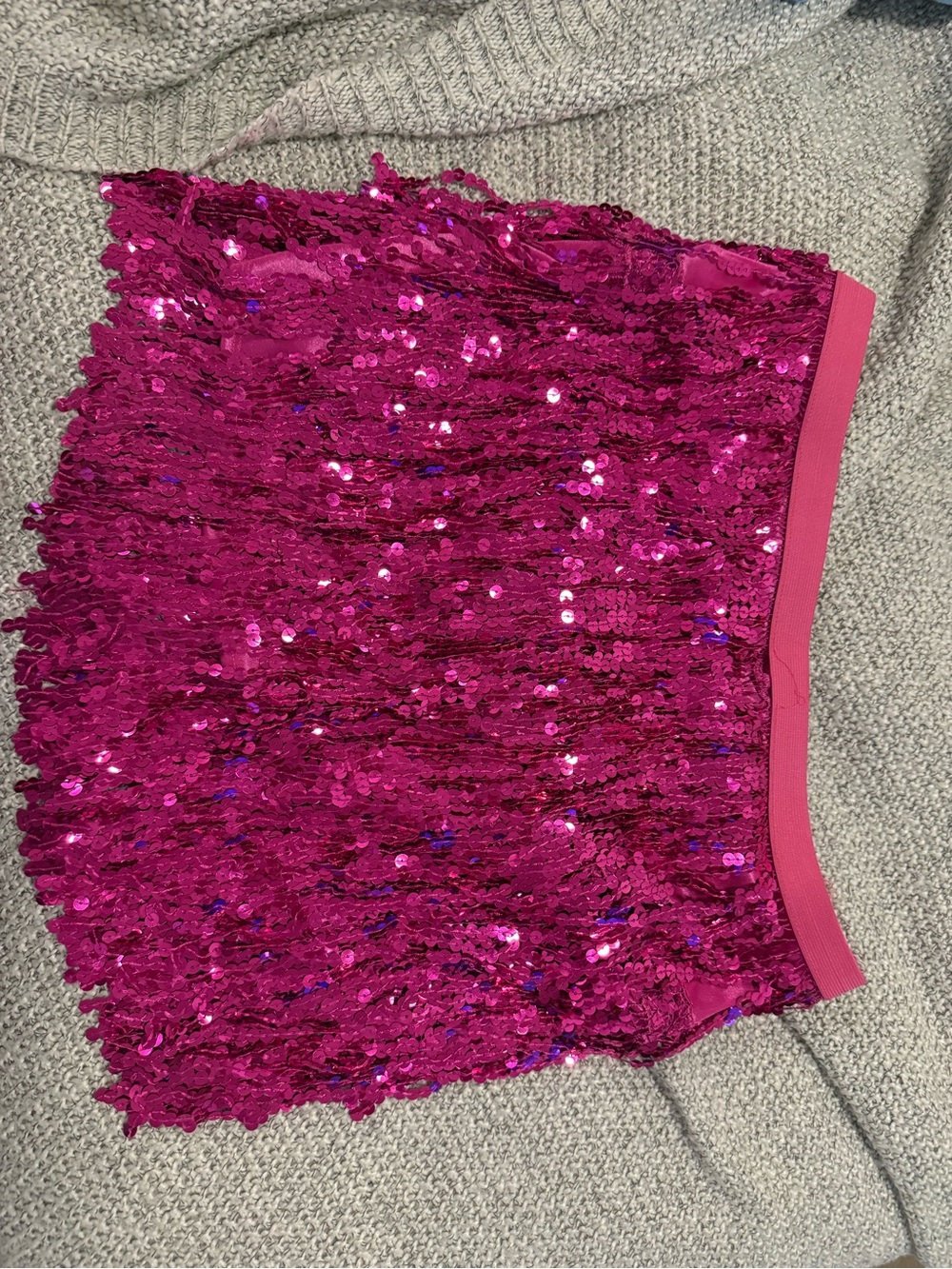 Fuchsia Sequin Mini Skirt - Women's Party Skirt